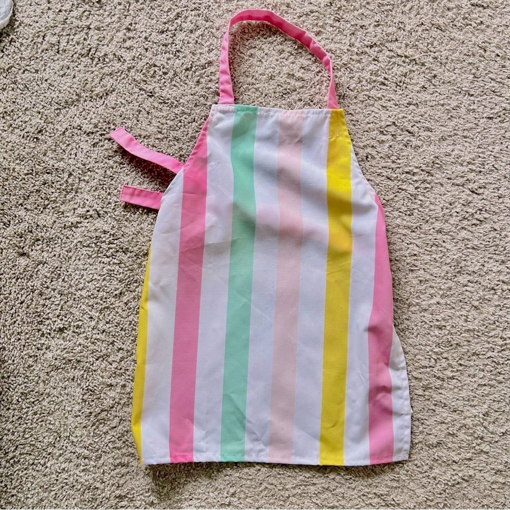 kids kitchen apron w/pastel stripes